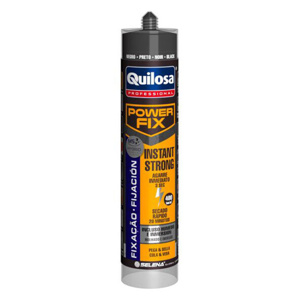 Adhesivo polímero negro power fix instant strong Quilosa 430gr