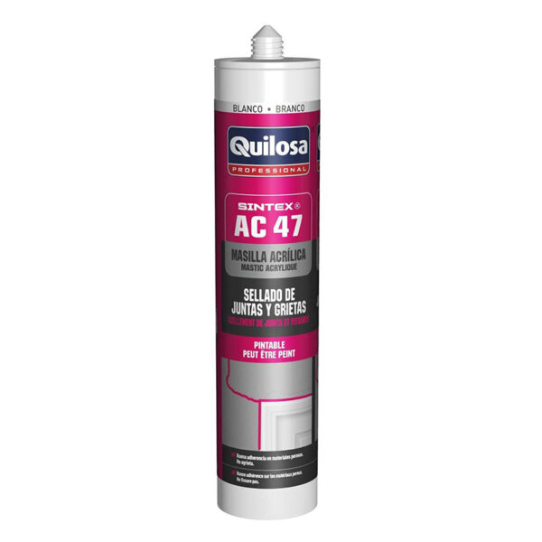 Masilla acrílica blanca juntas y grietas Quilosa 300ml