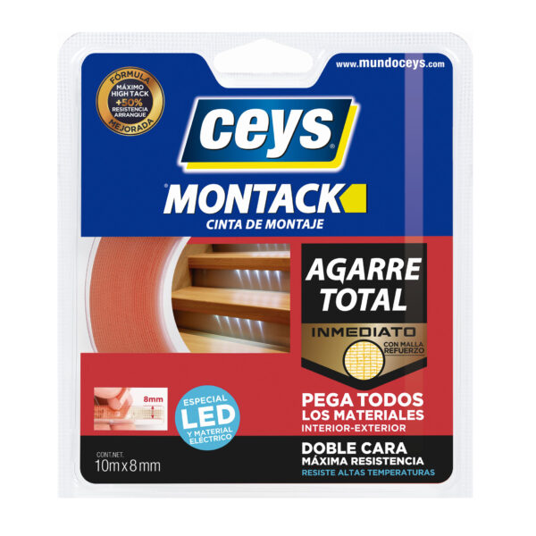 Cinta doble cara LEDS Montack Ceys 10mx8mm