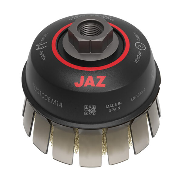 Cepillo taza acero latonado c/guarda TOG 80X0,30 M14 JAZ