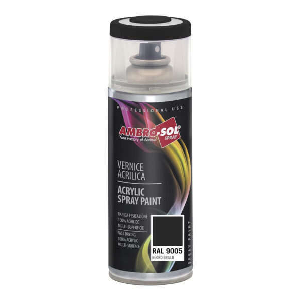 Pintura acrílica RAL 9005 Negro brillo spray 400ml