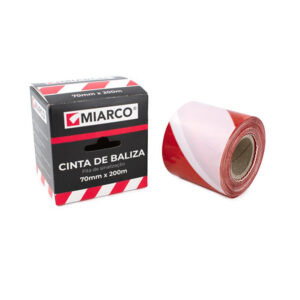 Cinta de balizar blanco/rojo 70mmx200m MIARCO