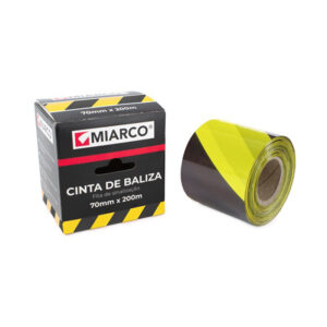 Cinta de balizar amariilo/negro 70mmx200m MIARCO