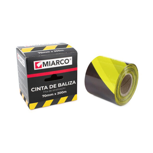 Cinta de balizar amariilo/negro 70mmx200m MIARCO
