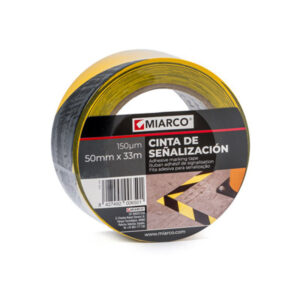 Cinta señalización adhesiva PVC amarillo/negro 50mmx33m MIARCO