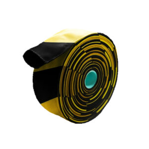 Cinta tubular barrera amarillo / negro 60mm 10m